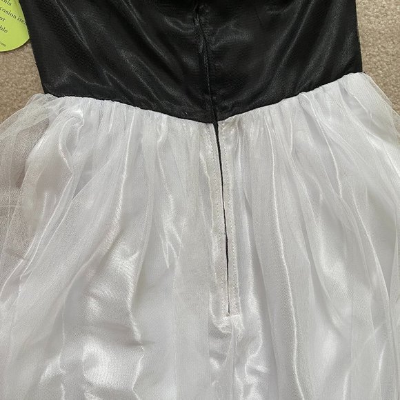 Halter Top Embellished Black and White Gown - Picture 9 of 13